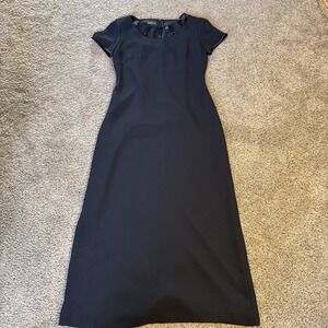 Liz Claiborne Y2K Beaded Satin Cap Sleeve‎ Formal Evening Cocktail Party Dress 8